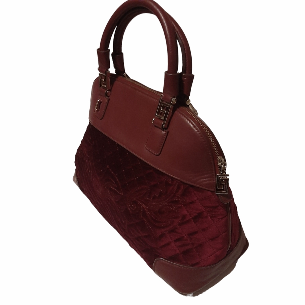 VERSACE Vanitas Athena Quilted Velvet Satchel - Picture 6 of 12